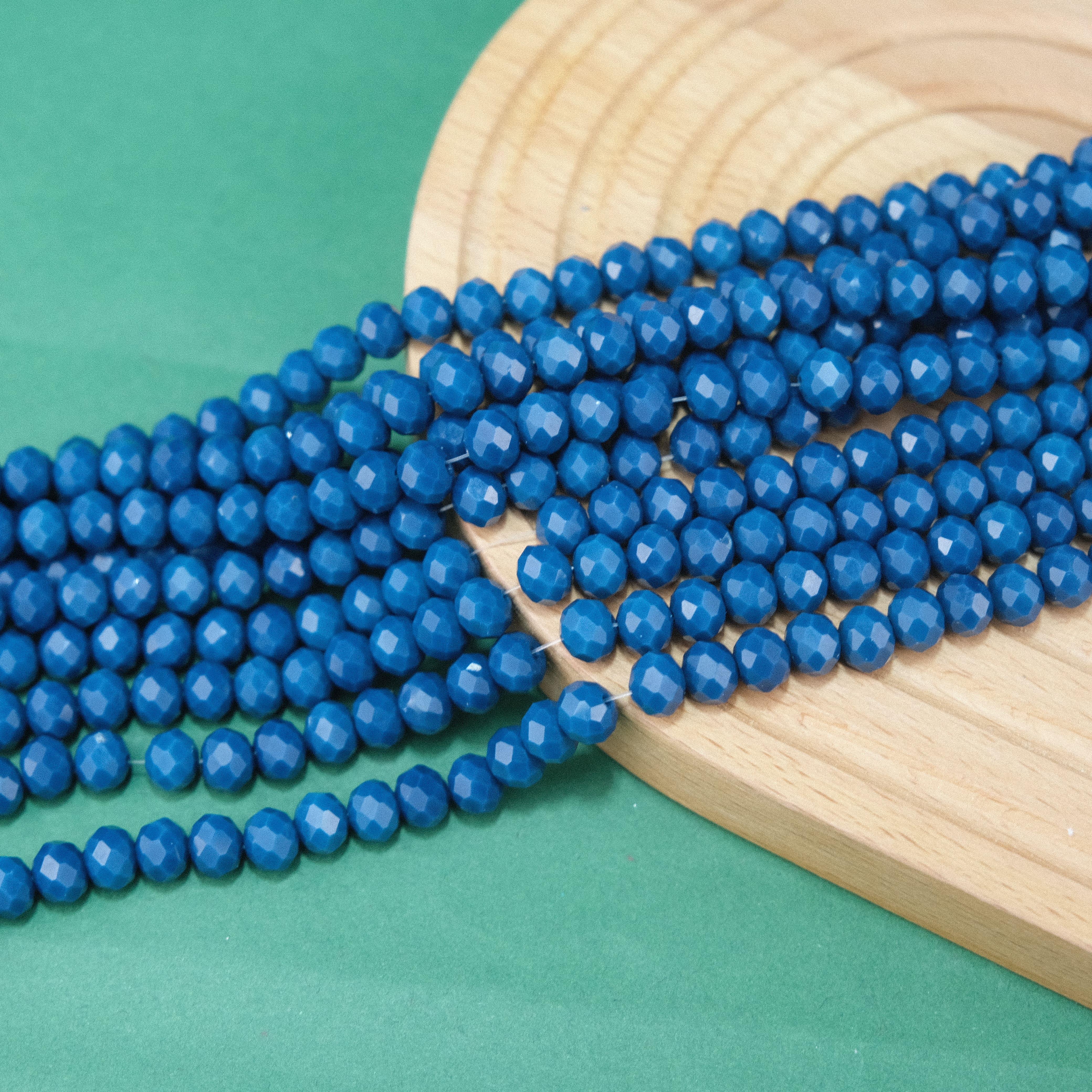 Kristal Boncuk 8 mm Petrol Mavi