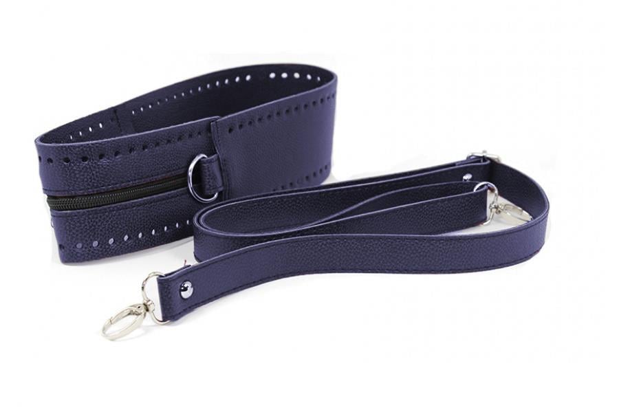 Lacivert Deri Makaron Çanta Yapım Seti