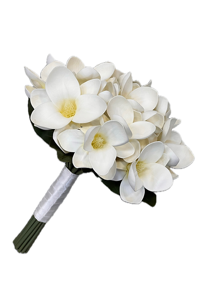 Manolya Gelin Buketi Islak Gerçek Görünümlü Beyaz Manolya Gelin Buketi