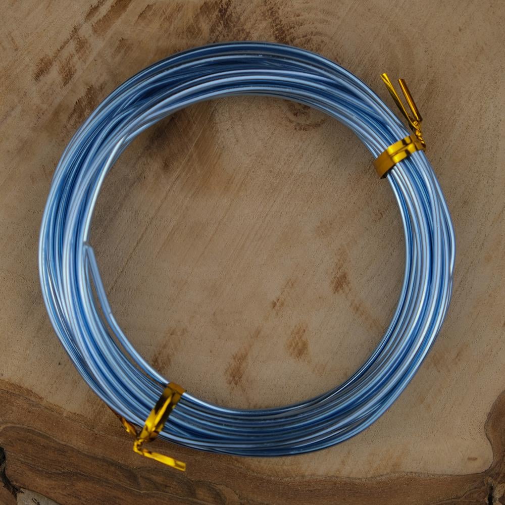 Mavi Renk Emaye Kaplı Bakır Tel 2 mm Takı Taç Çiçek Hobi Tasarım El İşi Deney Teli