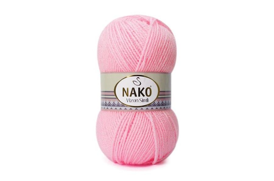 Nako Vizon Simli Açık Pembe-2197
