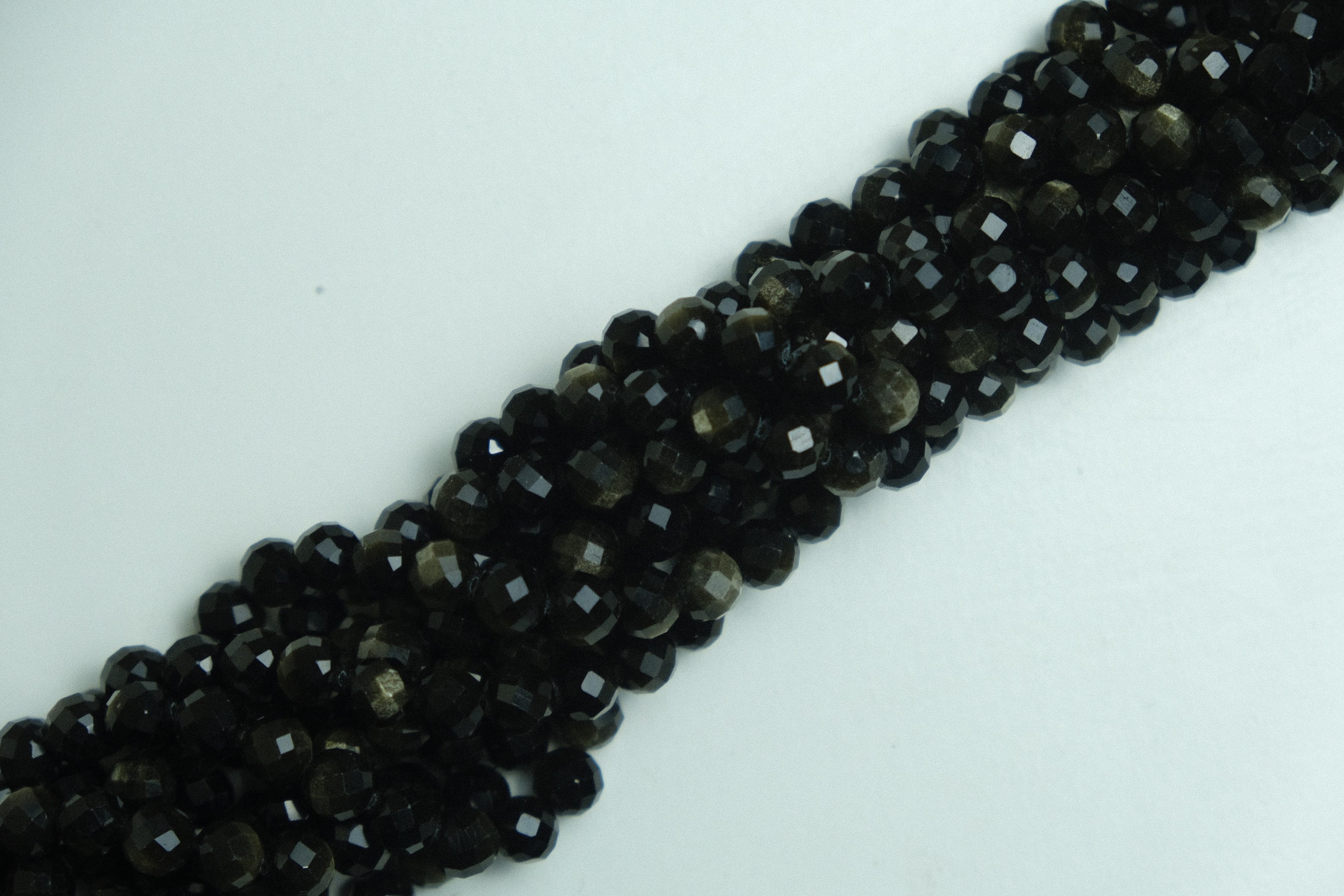 Obsidyen Fasetli Doğaltaş 8mm Siyah Yeşil Tonlar