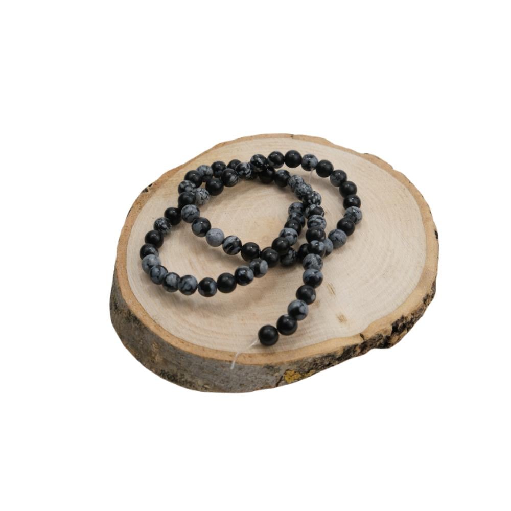 Obsidyen Taşı Doğal Taş Boncuk 6 mm 