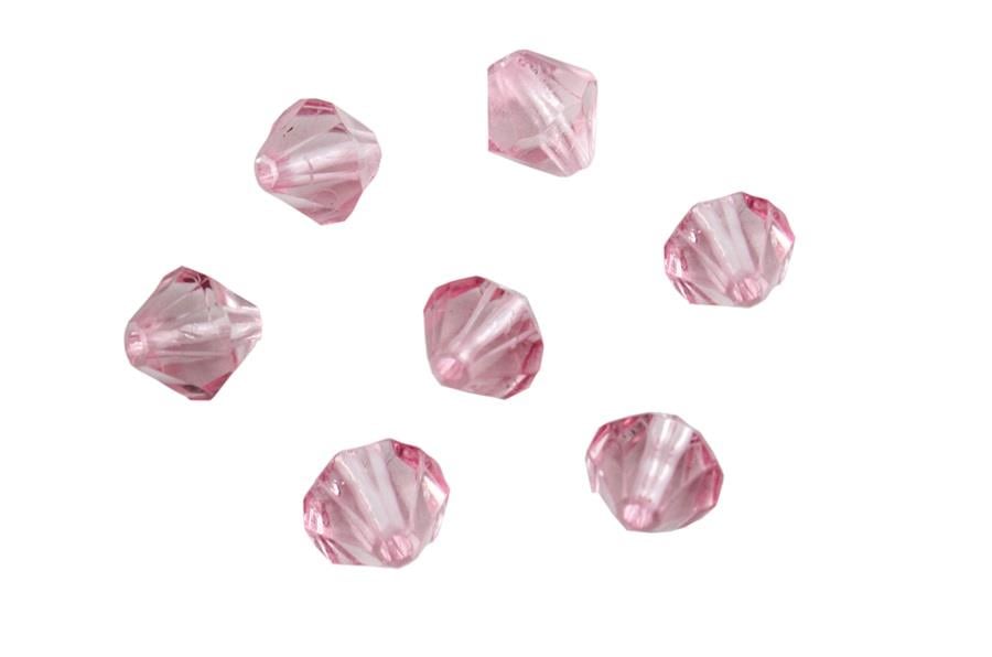 Pembe Prizma Akrilik Plastik Boncuk