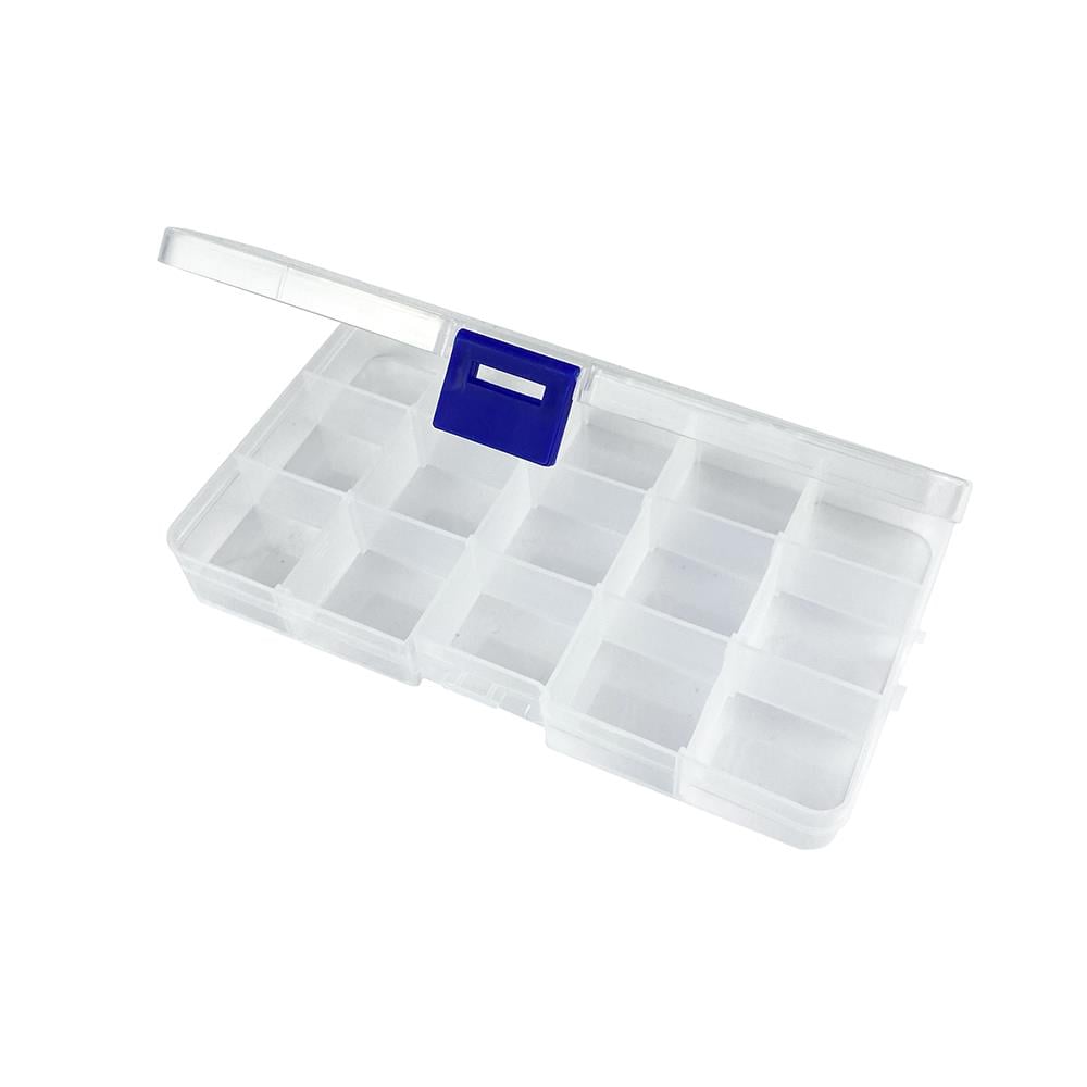 Plastik Hobi ve Boncuk Kutusu Organizer Düzenleyici - 15 Bölmeli (17 x 9.5 cm)