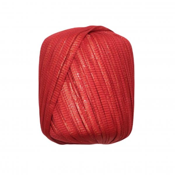 Ribbon Lurex Janjan Kırmızı El Örgü İpi
