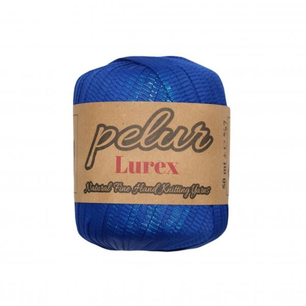 Ribbon Lurex Janjan Saks Mavi El Örgü İpi