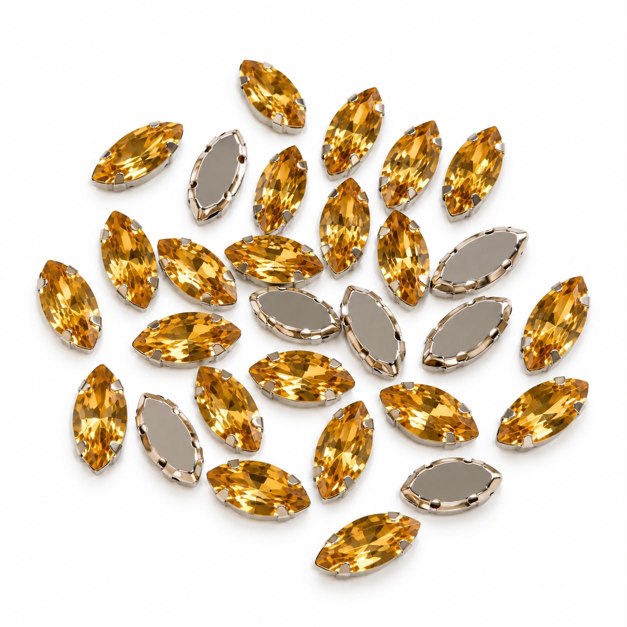 Sarı Renk Mekik Model Dikme Taş 7 × 15 mm – 100 Adet