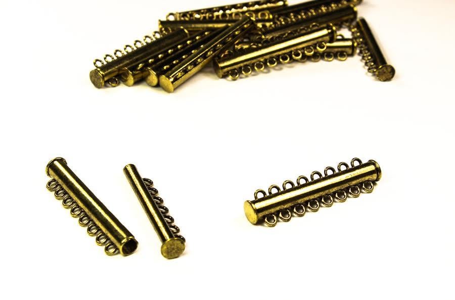 Sekiz Halkalı Antik Sarı Rengi  Mıknatıslı Klips TSASK03