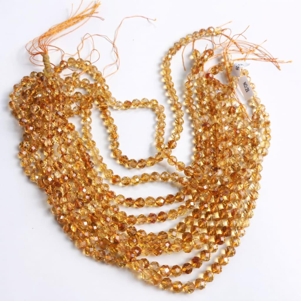 Sitrin Doğaltaş Boncuk Fasetli Kesim 8 mm Takı Yapım Malzemesi