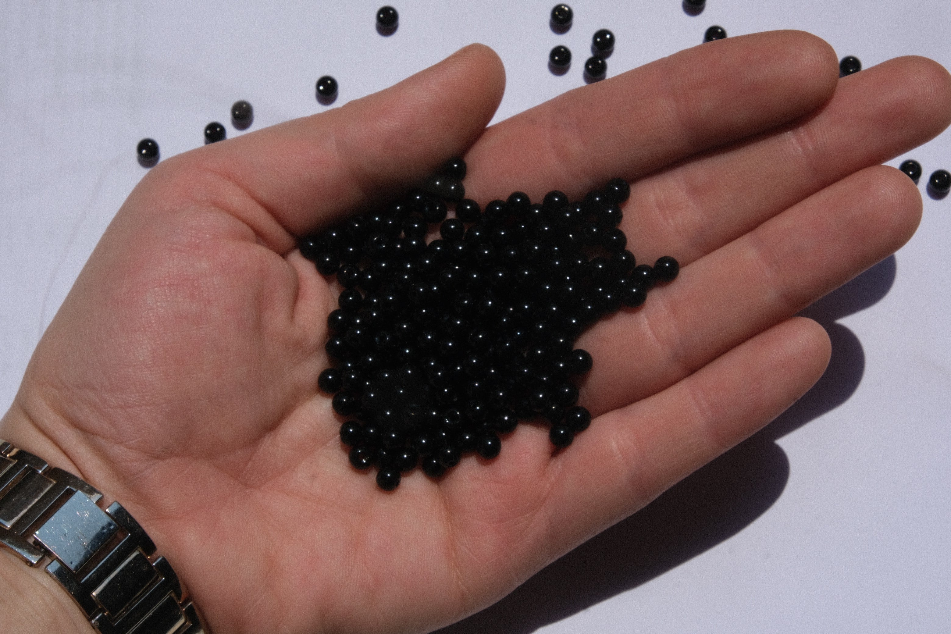 Siyah Cam İnci 3 mm  100 gr