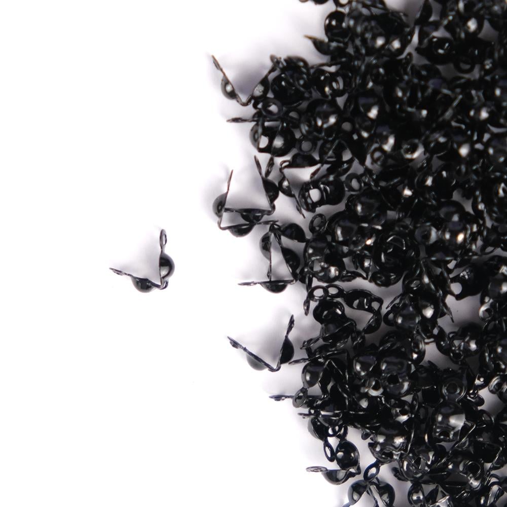 Siyah Çift Halkalı Takı ve Aksesuar Düğüm Gizleme Düğüm Kapama Aparatı 100 Adet