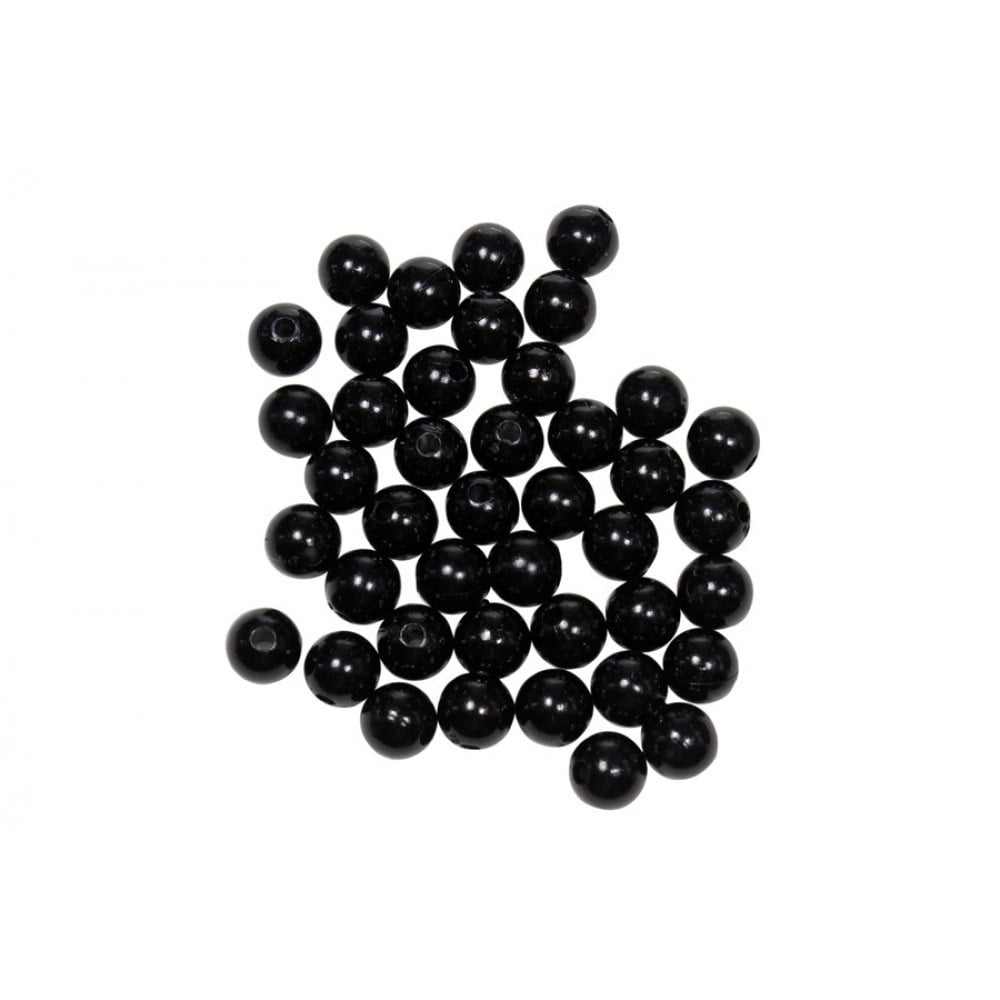 Siyah Plastik İnci Boncuk 10 mm 100 Gram