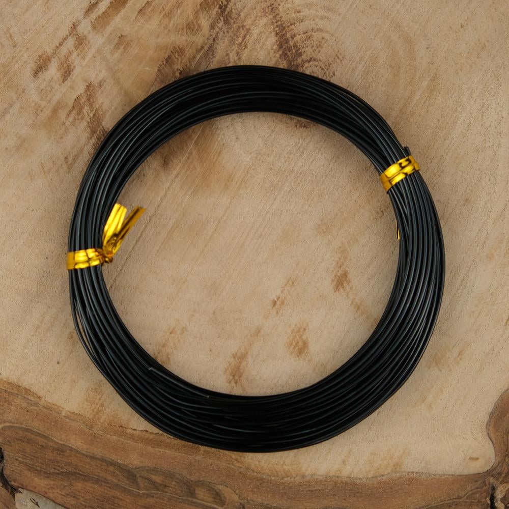 Siyah Renk Emaye Kaplı Bakır Tel 1 mm Takı Taç Çiçek Hobi Tasarım El İşi Deney Teli