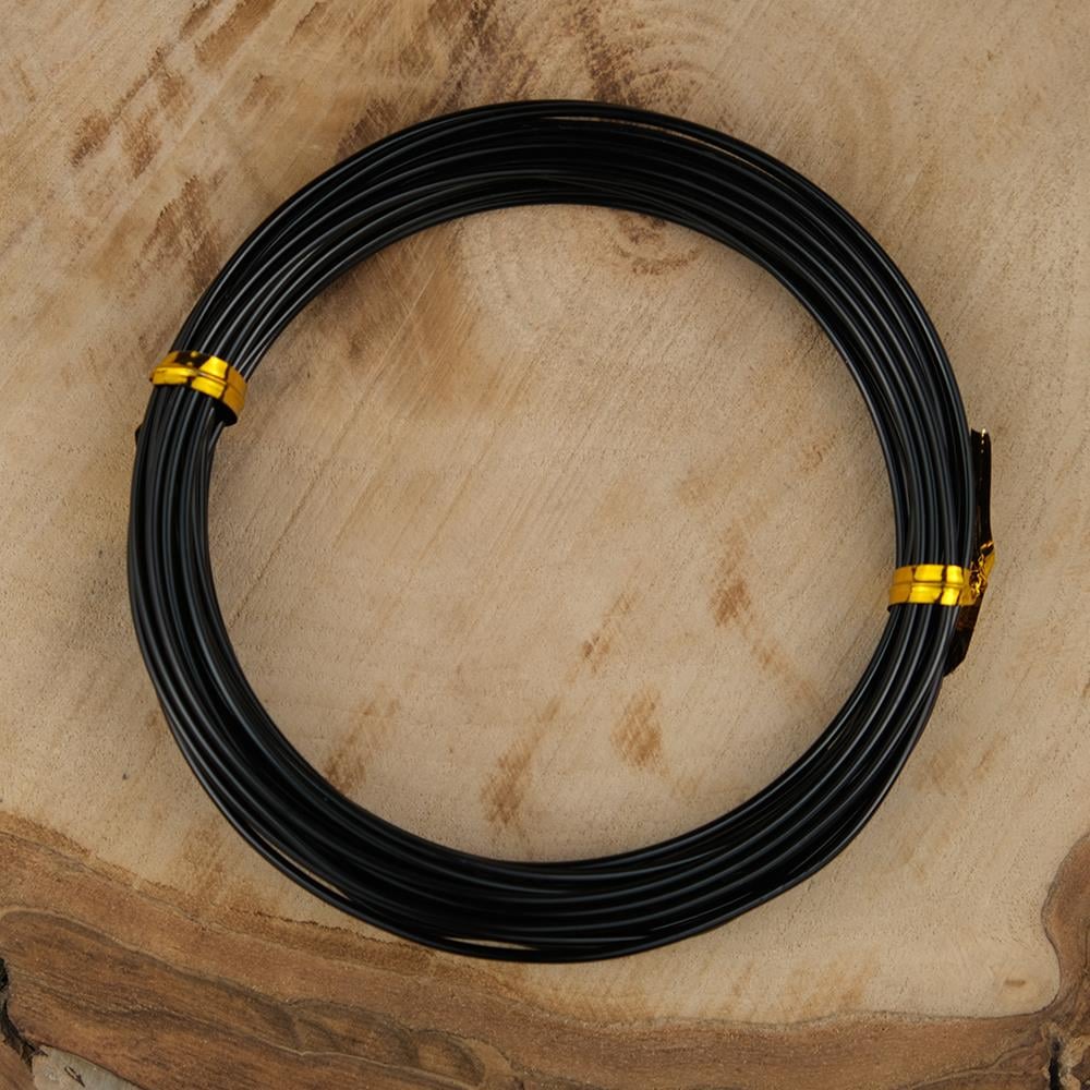 Siyah Renk Emaye Kaplı Bakır Tel 1,5 mm Takı Taç Çiçek Hobi Tasarım El İşi Deney Teli