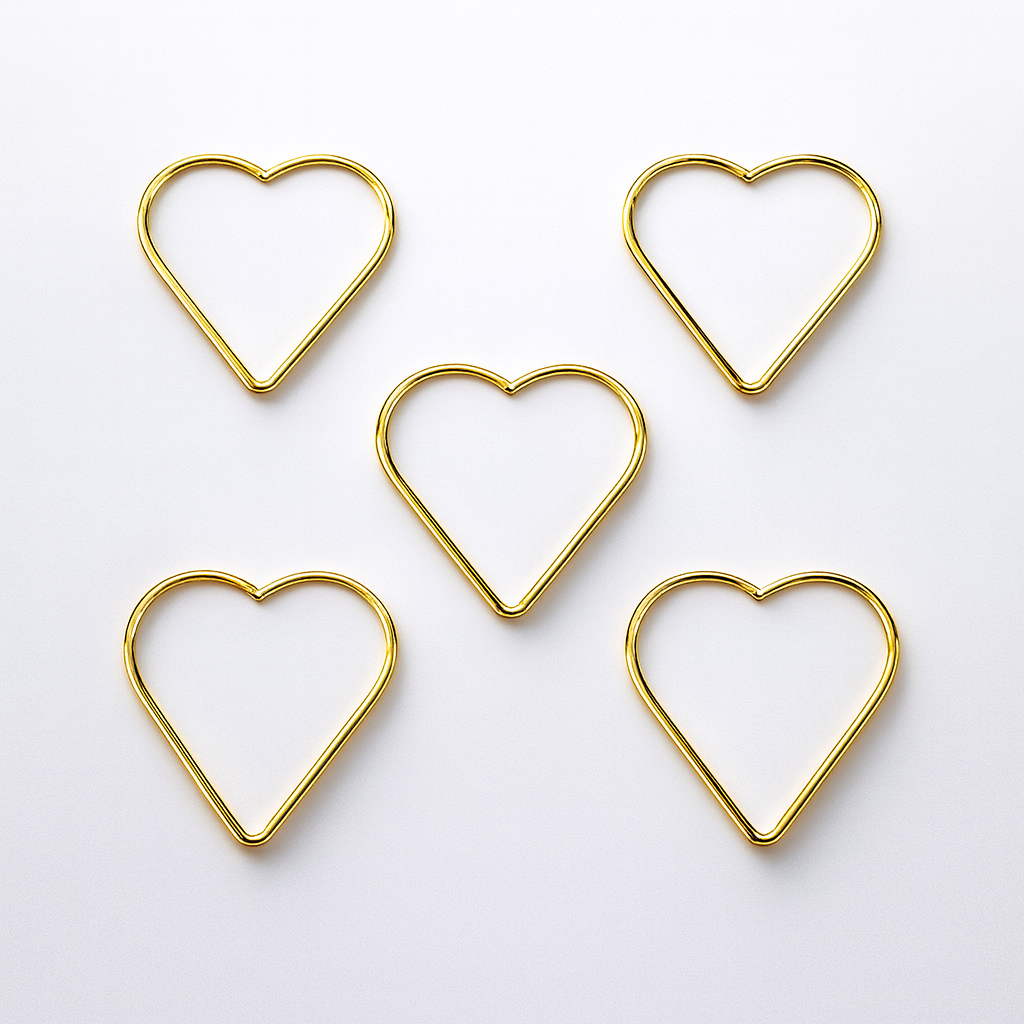 Söz Nişan Düğün Mevlüt Kına Sünnet Nikah Şekeri Süsleme Kalp Metal Gold 7 Cm Demir Halka 10 Adet