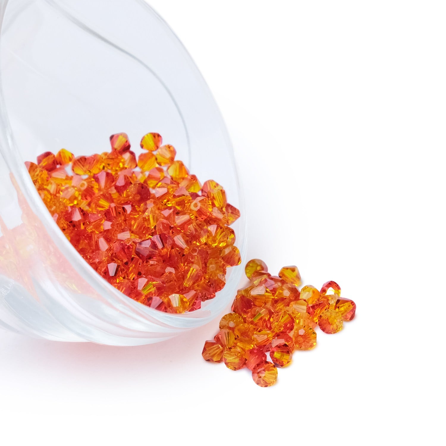 Swarovski Kristal Boncuk 4 mm Janjanlı Koyu Turuncu 10 gr 128-130 adet