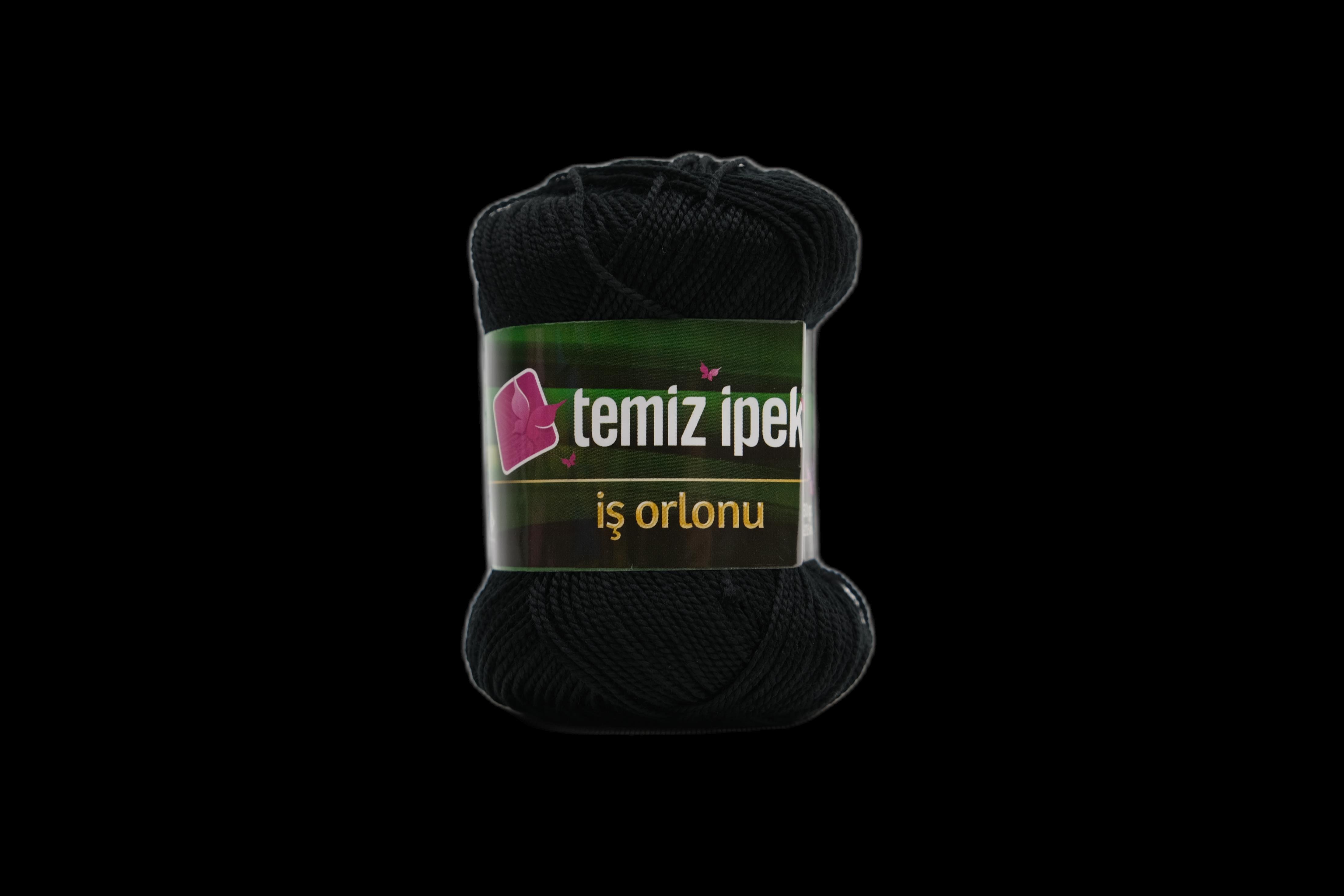 Temiz İpek İş Orlonu Etamin ve Kanaviçe İpi Siyah