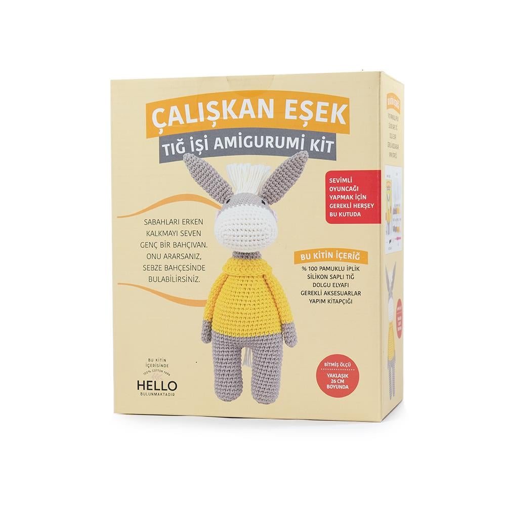 Tığ İşi Amigurumi Kit Çalışkan Eşek