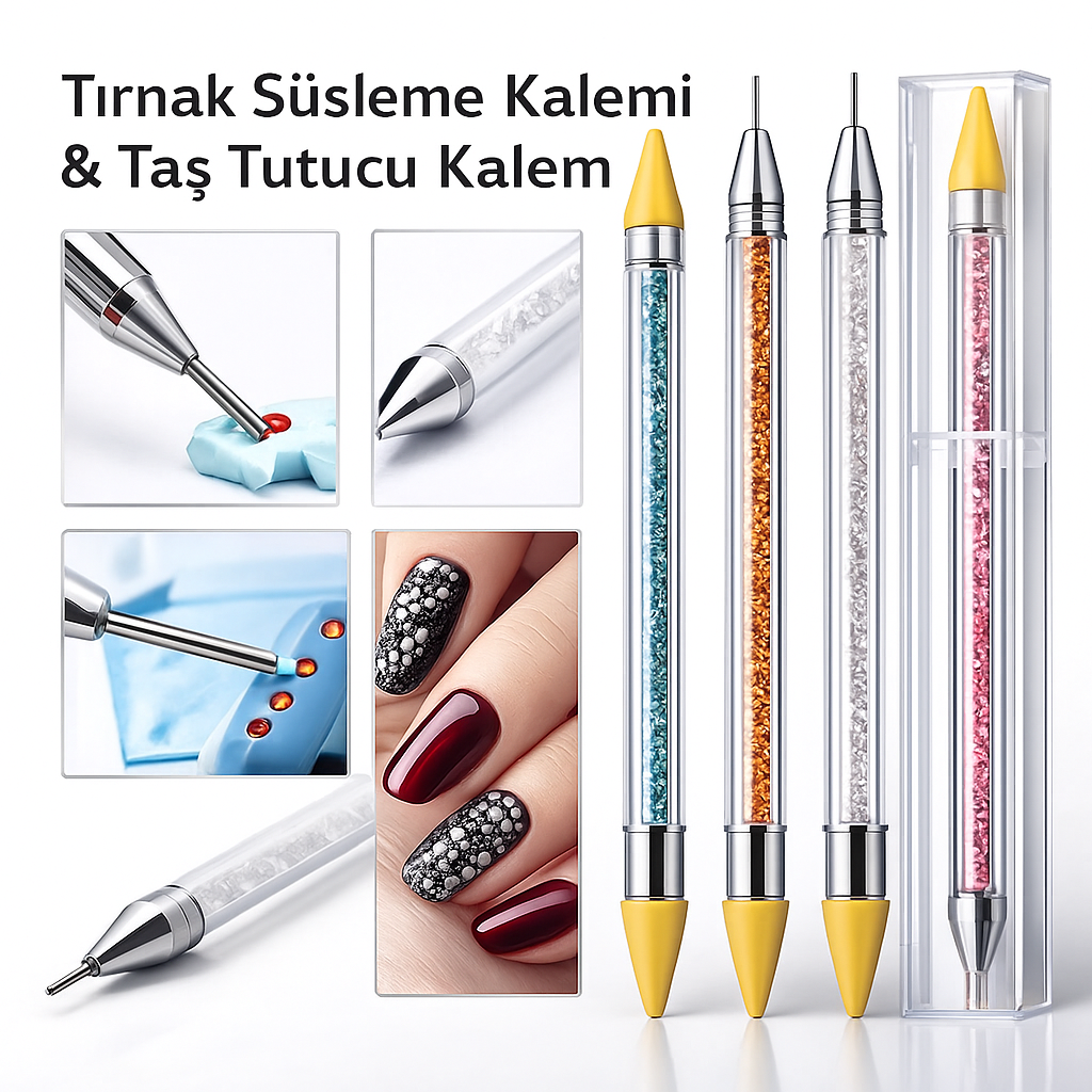 Tırnak Süsleme Kalemi ve Taş Tutucu Kalem