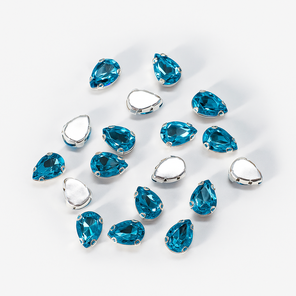 Turkuaz Damla Dikme Taş 10 x 14 mm 100 Adet