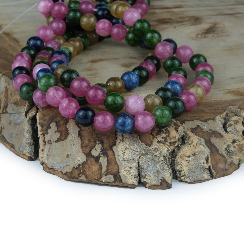 Turmalin Doğal Taş Boncuk 8 mm Konsantrasyon ve Kan Taşı 