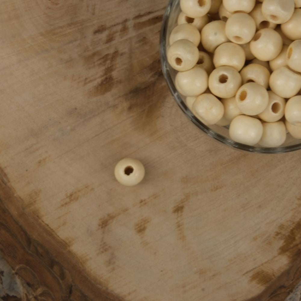 Vernikli Ahşap Boncuk 12 mm İşlenmemiş Ahşap Boncuk 1 Kg   