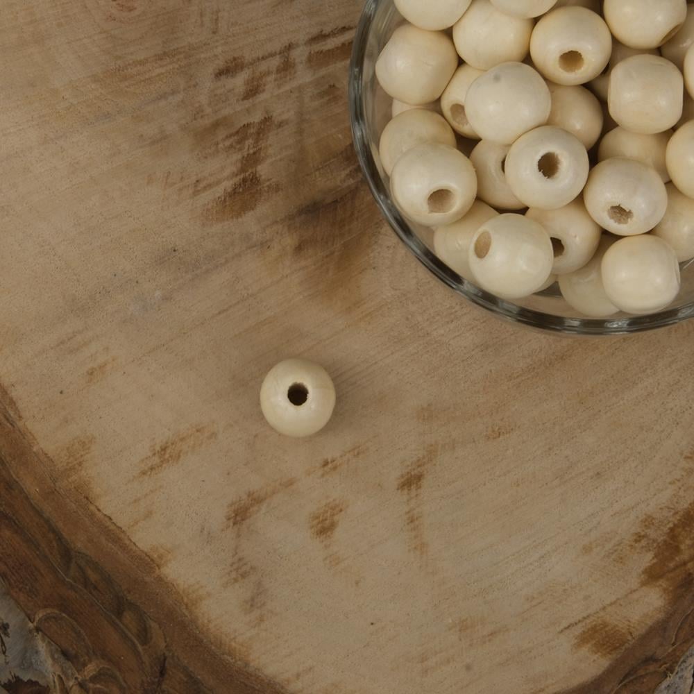 Vernikli Ahşap Boncuk 14 mm İşlenmemiş Ahşap Boncuk 1 Kg   