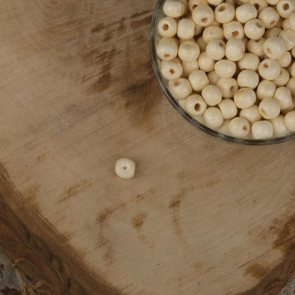 Vernikli Ahşap Boncuk 8 mm İşlenmemiş Ahşap Boncuk 1 Kg   