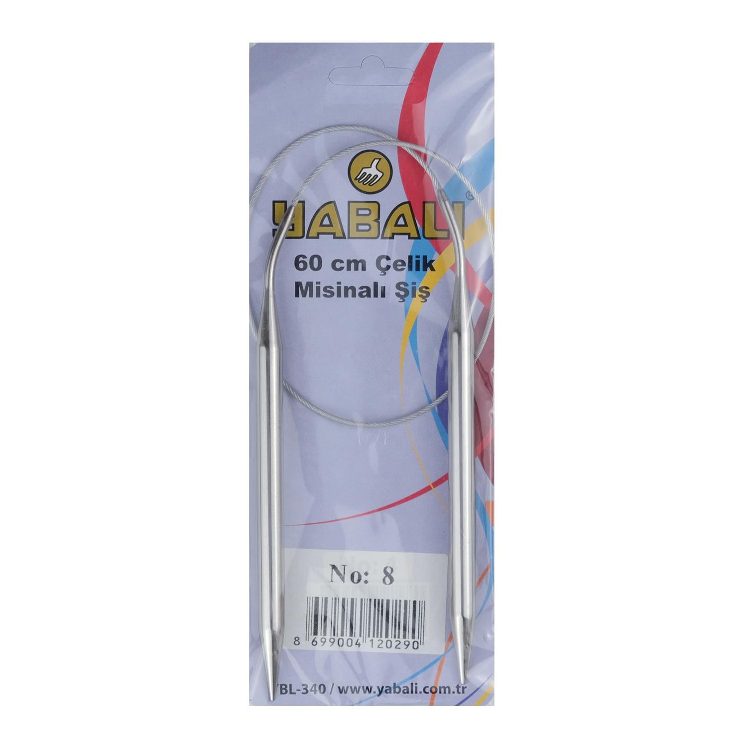 Yabalı 60 cm Çelik Misinalı Şiş 8 mm