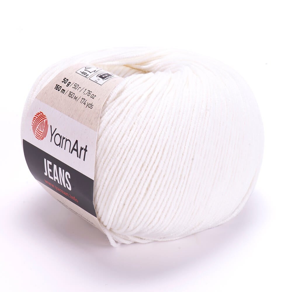 Yarnart Jeans Beyaz El Örgü İpi 01