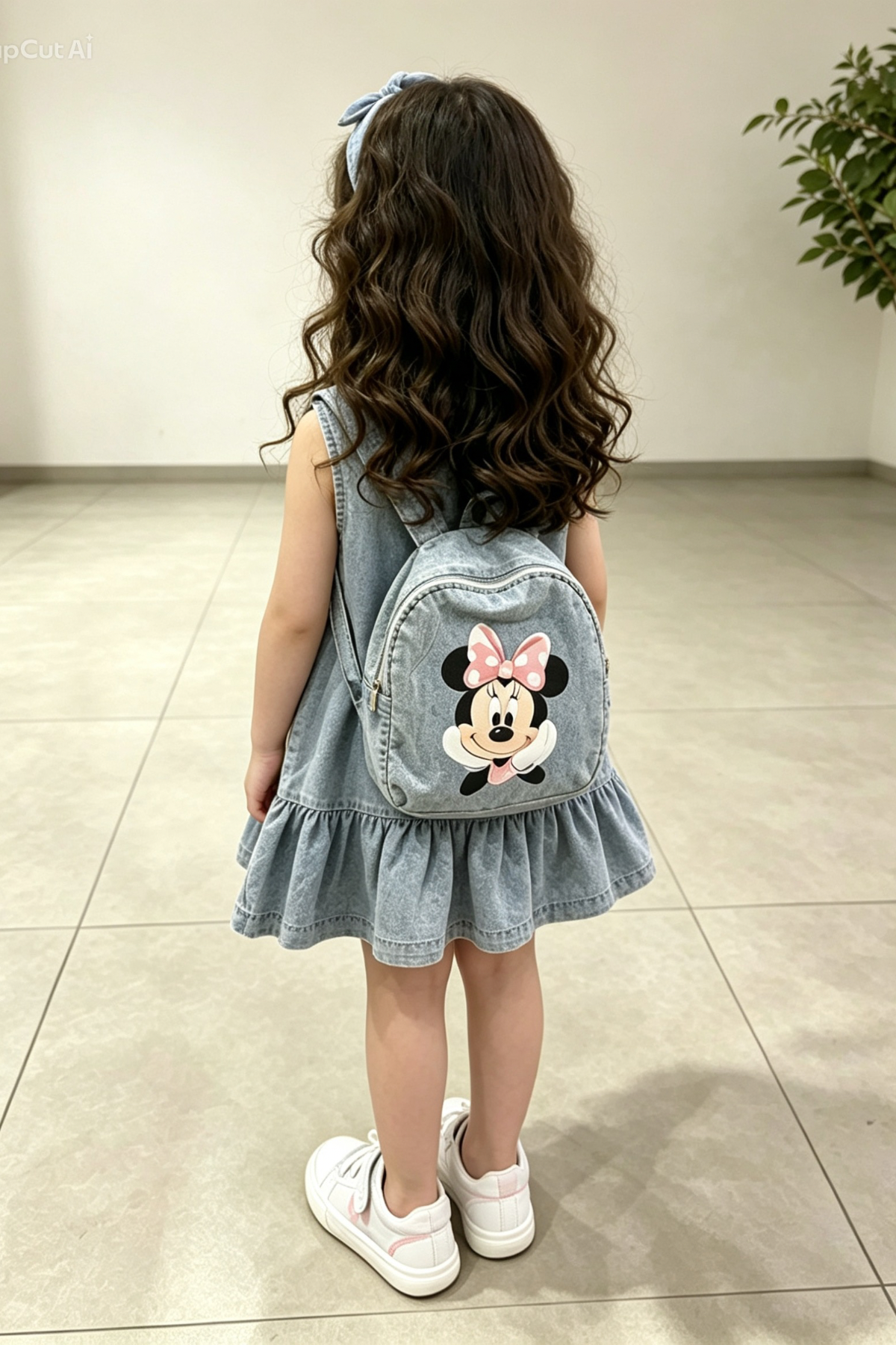 Çantalı Denim Elbise (51202) - Mavi (6-9yaş)