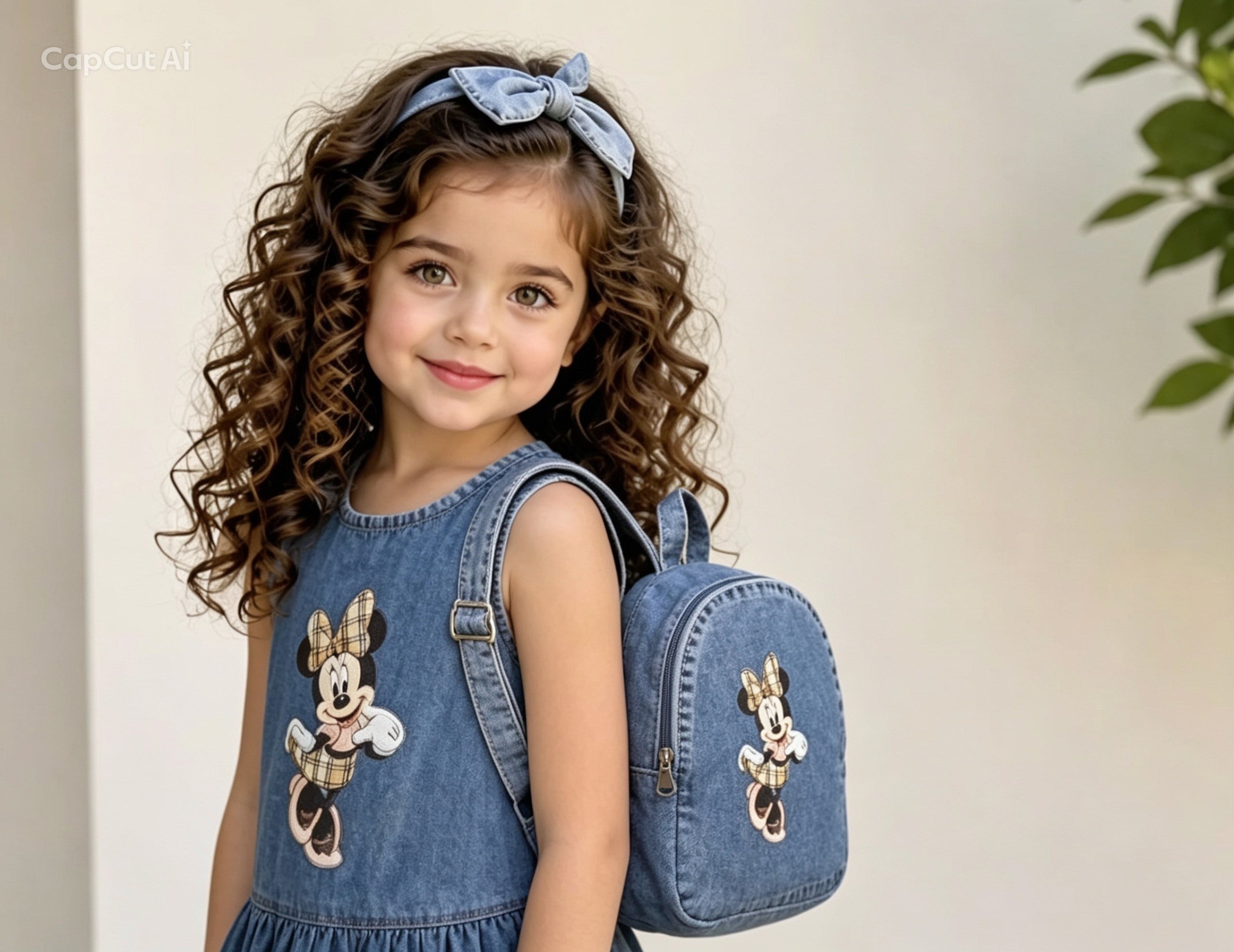 Çantalı Denim Elbise - Mavi (6-9yaş)