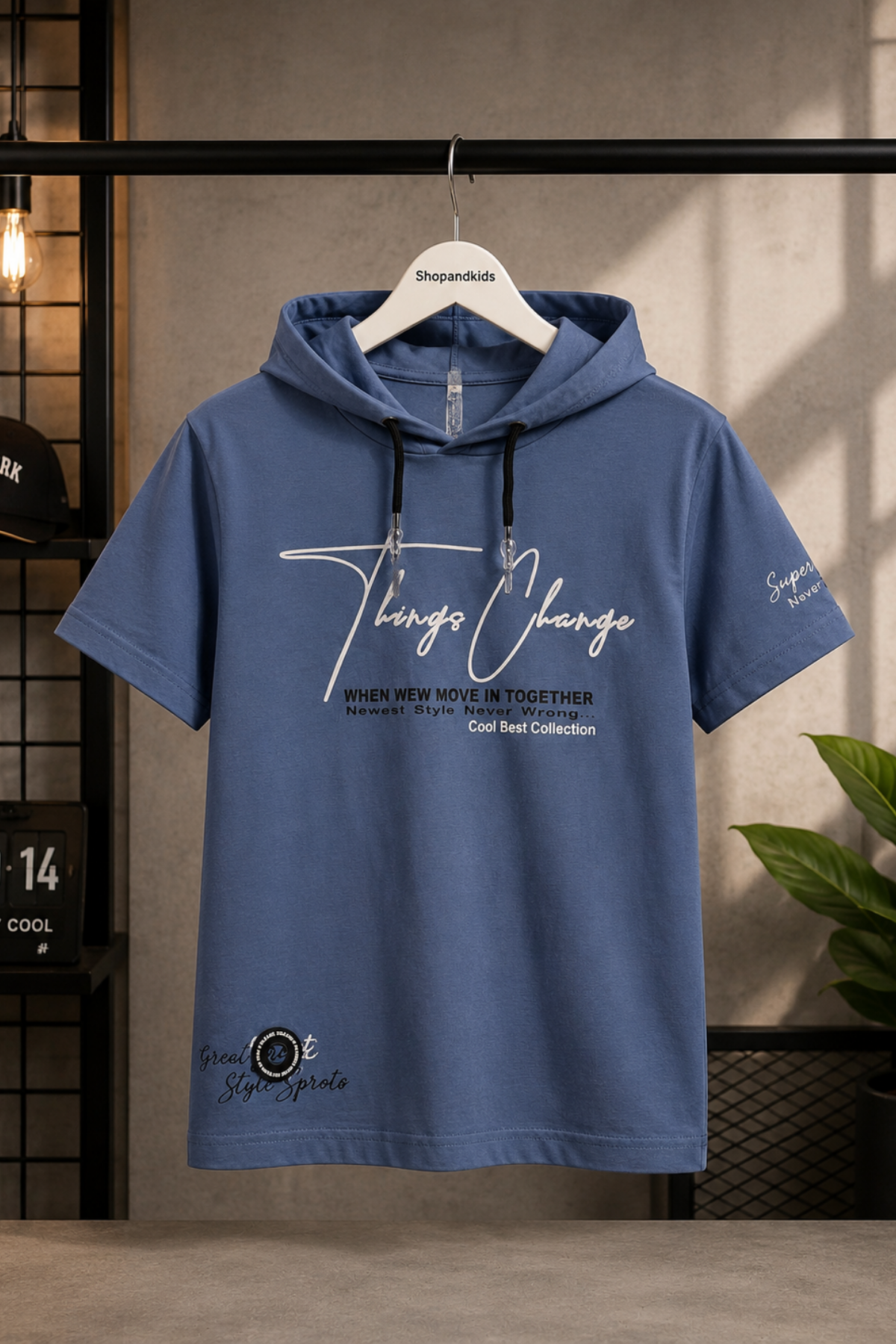 Cool Best Kapişonlu T-shirt -Mavi (10-14 yaş aralığı)
