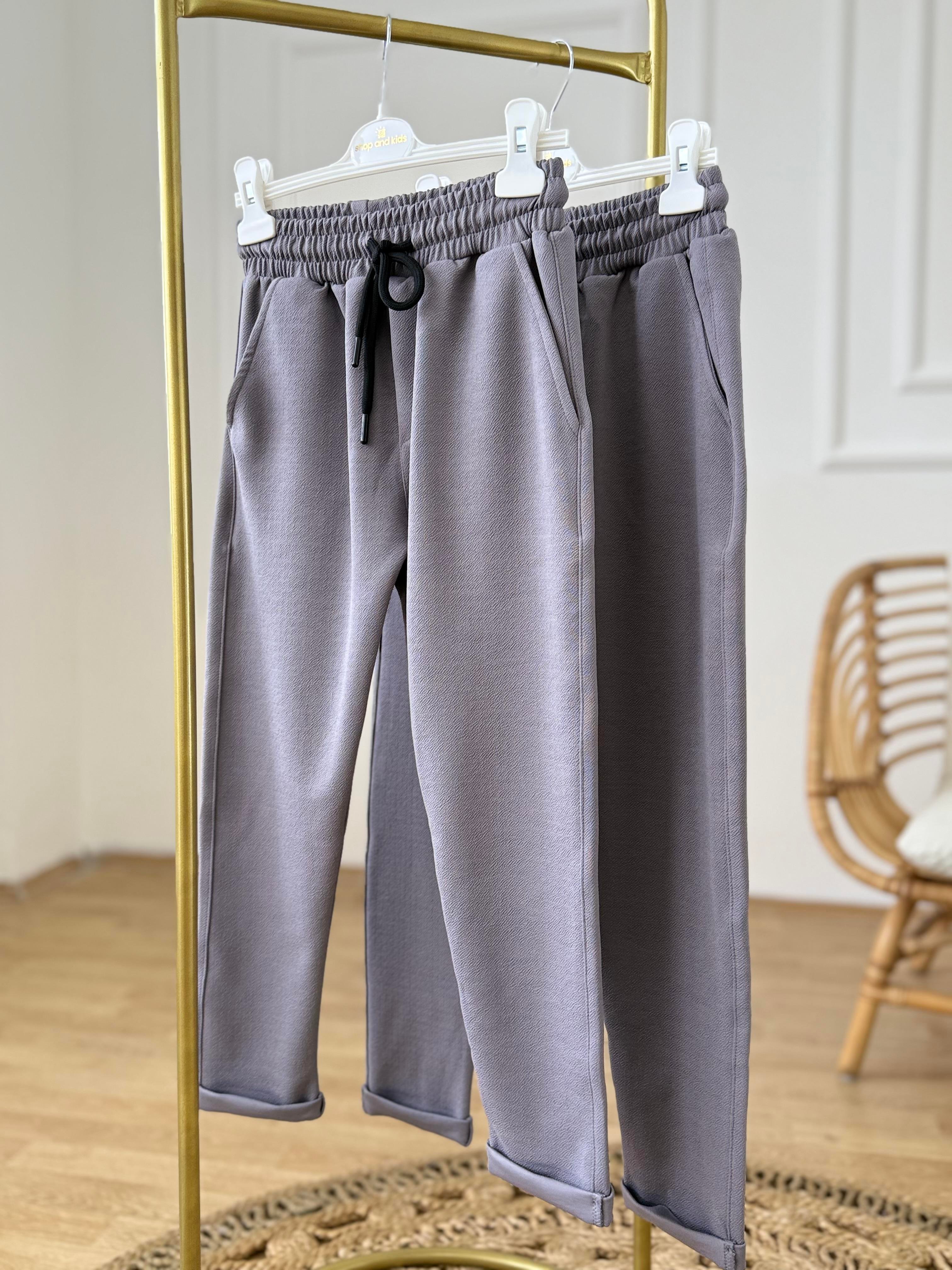 double Paça Antrasit Pantolon (6-16 yaş)