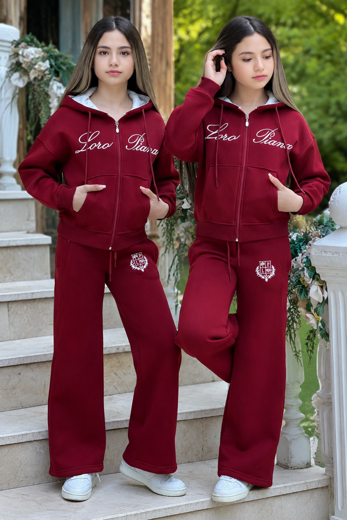 Lora Fermuarlı Eşofman Takımı- Bordo (6-16yaş)
