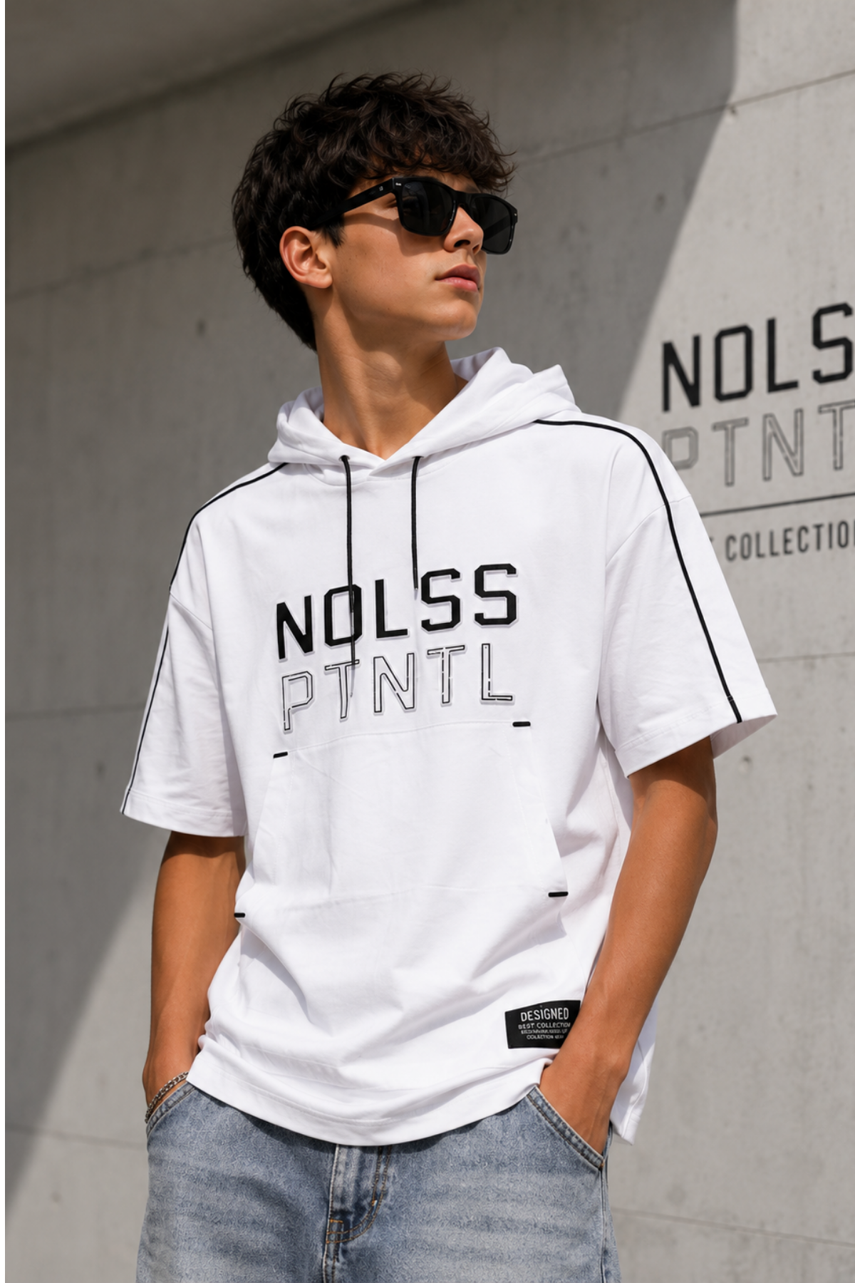 Oversize Focus Kabartmalı Tişört- Beyaz(10-16 yaş aralığı)