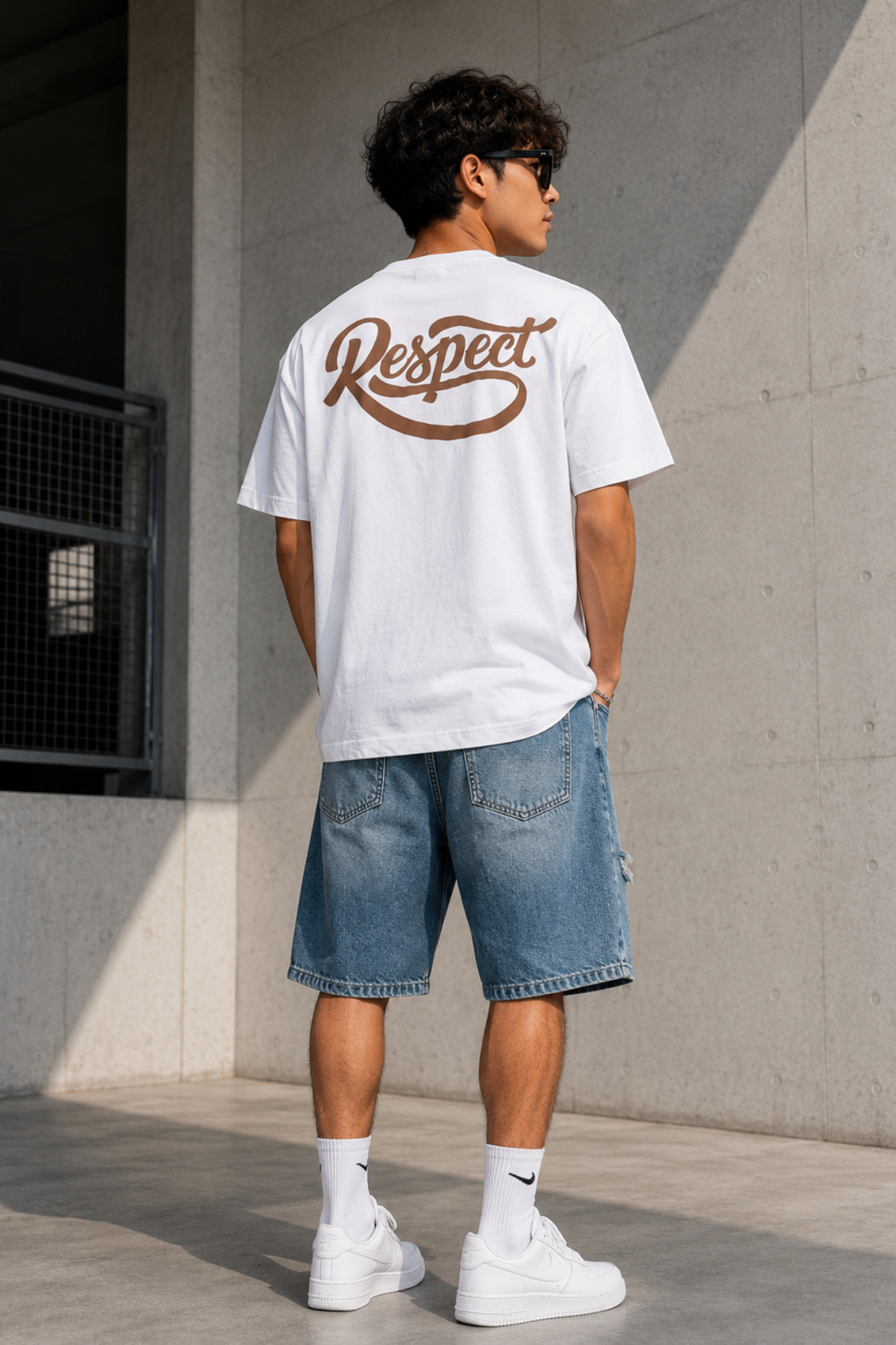 Oversize  Respect Tişört- Beyaz (10-16 yaş aralığı)