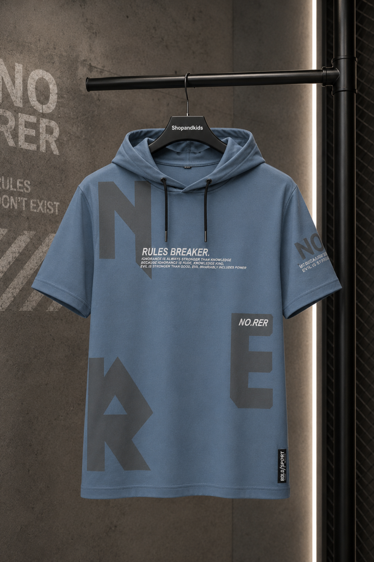 Rules Breaker Kapişonlu T-shirt -Mavi(10-14 yaş aralığı)