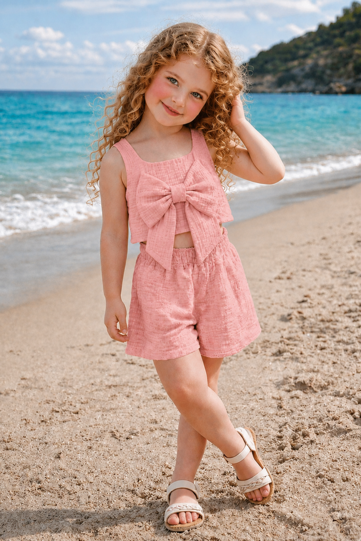 Summer Breeze Müslin Şortlu Takım - Soft Pembe (2-8yaş)