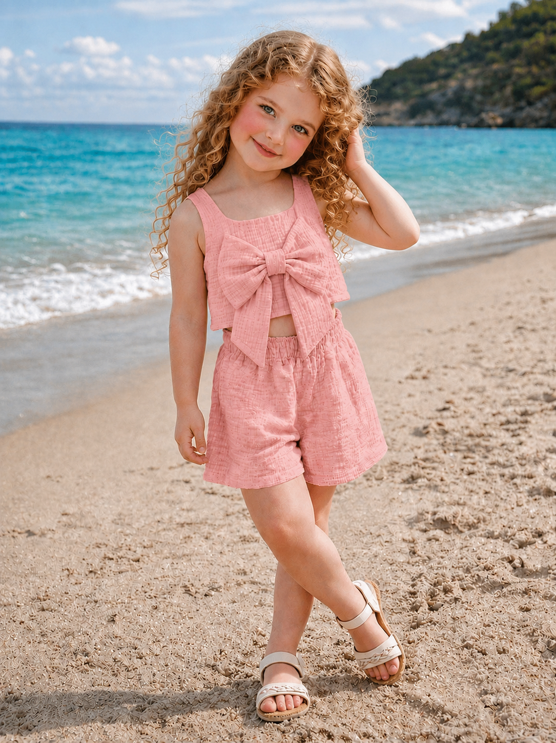Summer Breeze Müslin Şortlu Takım - Soft Pembe (2-8yaş)
