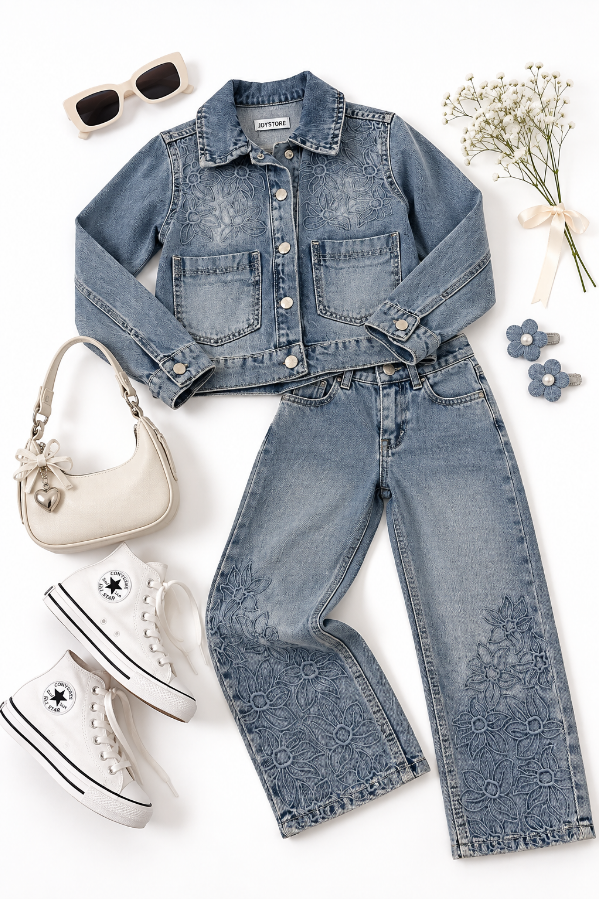 Tasarım Violet Denim Takım -Mavi(4-12 yaş)