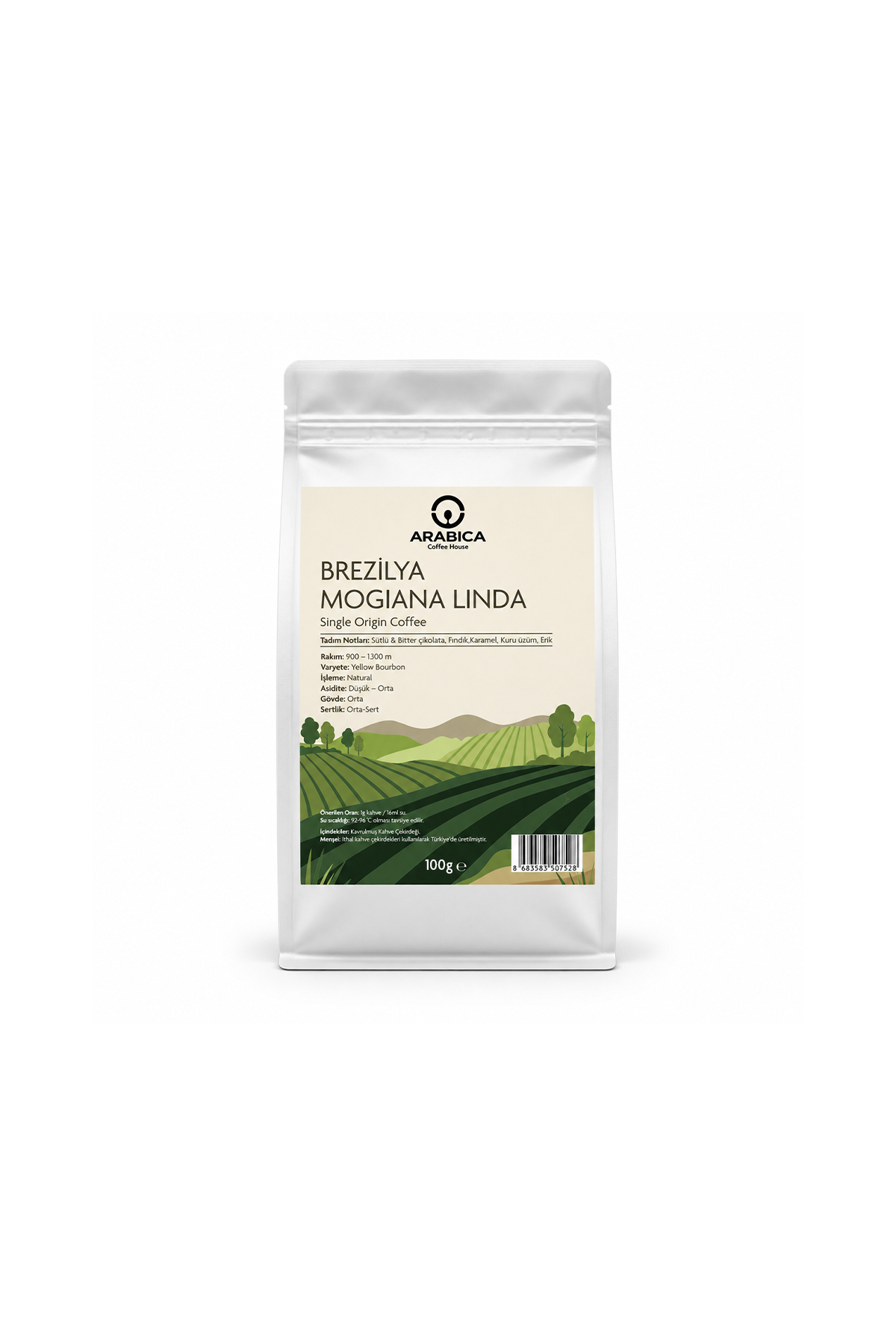 Arabica Coffee House Brezilya Mogiana Linda 100 g | %100 Arabica Specialty Çekirdek Kahve | Medium Kavrulmuş