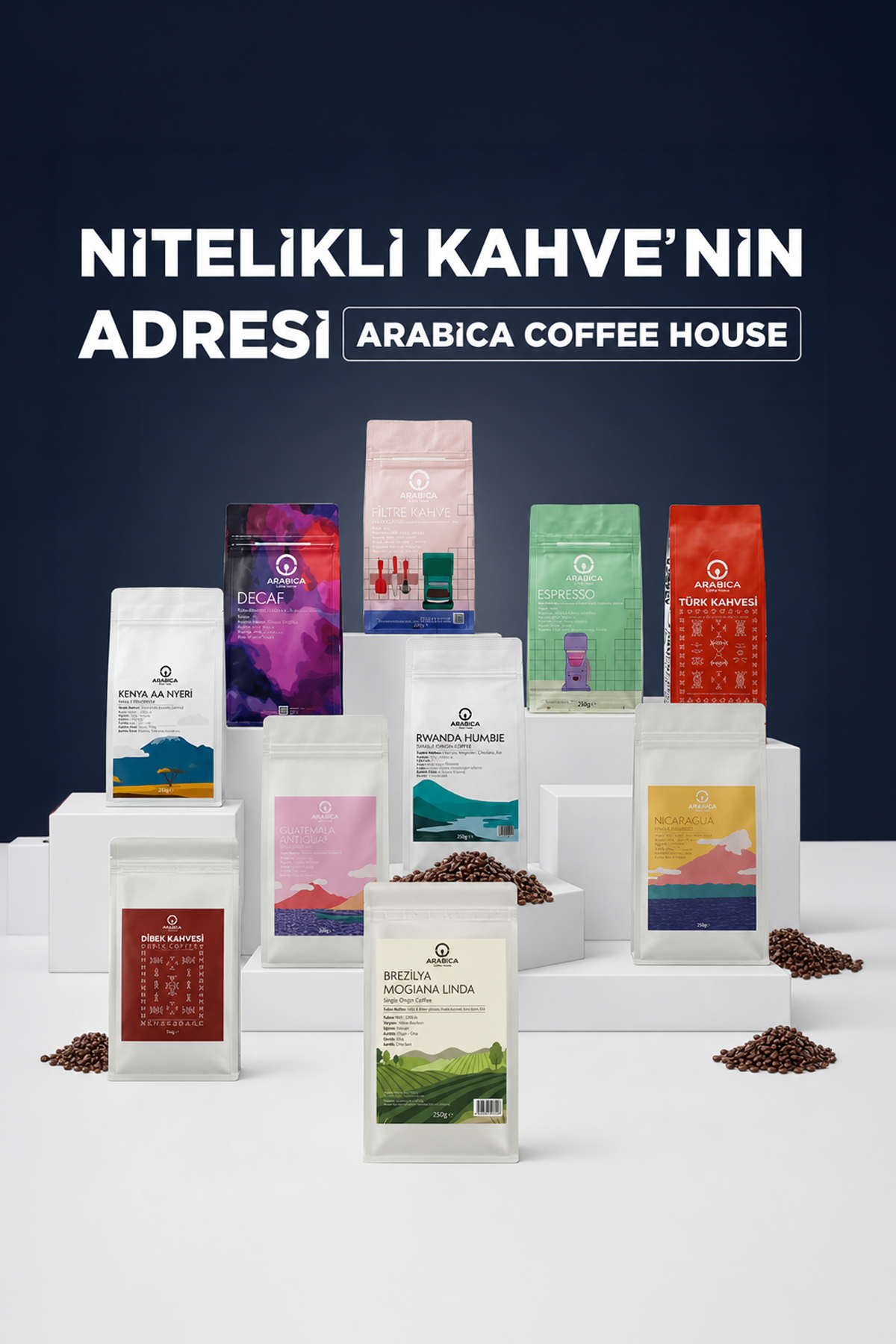 Arabica Coffee House Brezilya Mogiana Linda 250 g | %100 Arabica Specialty Çekirdek Kahve | Medium Kavrulmuş