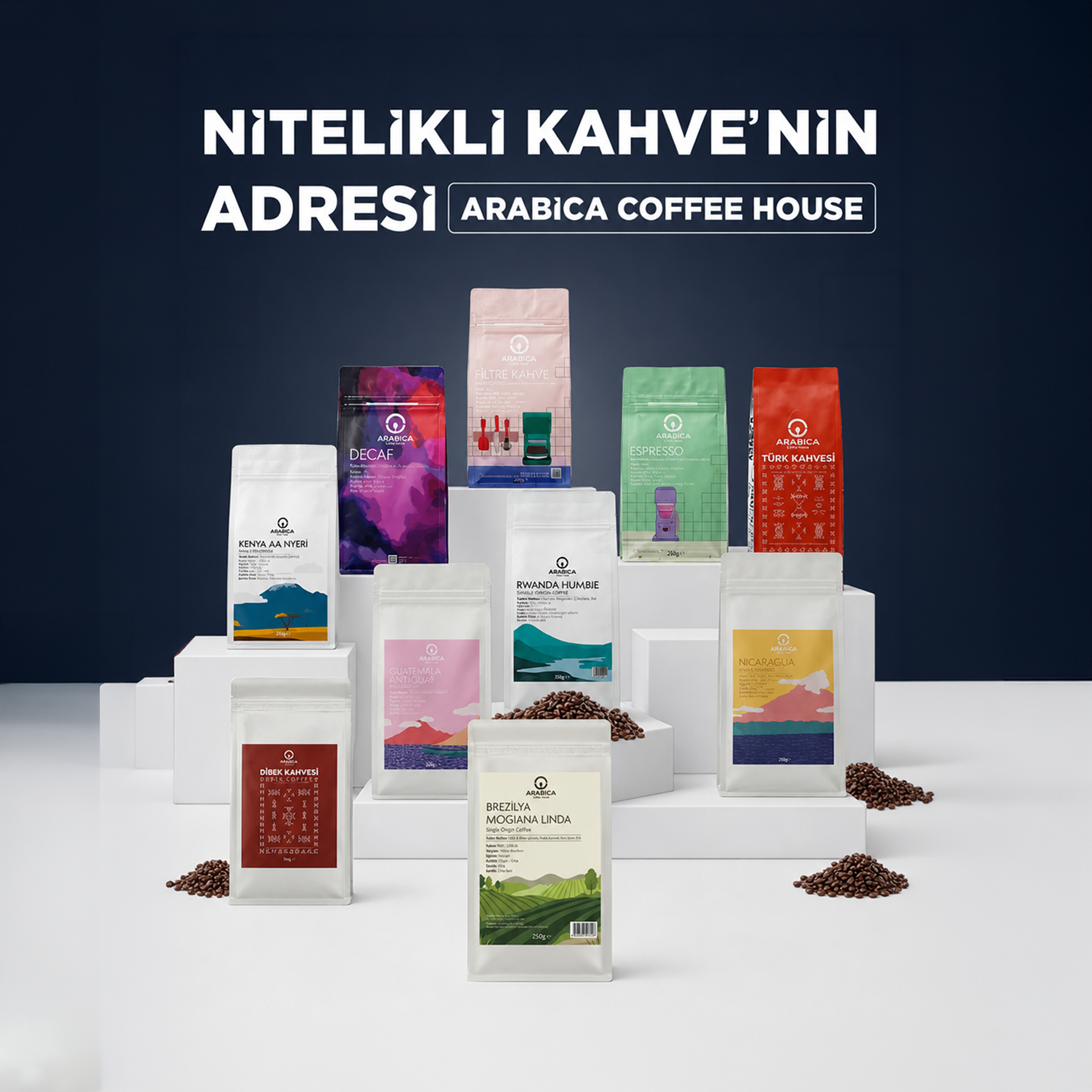 Arabica Coffee House Brezilya Mogiana Linda 250 g | %100 Arabica Specialty Çekirdek Kahve | Medium Kavrulmuş