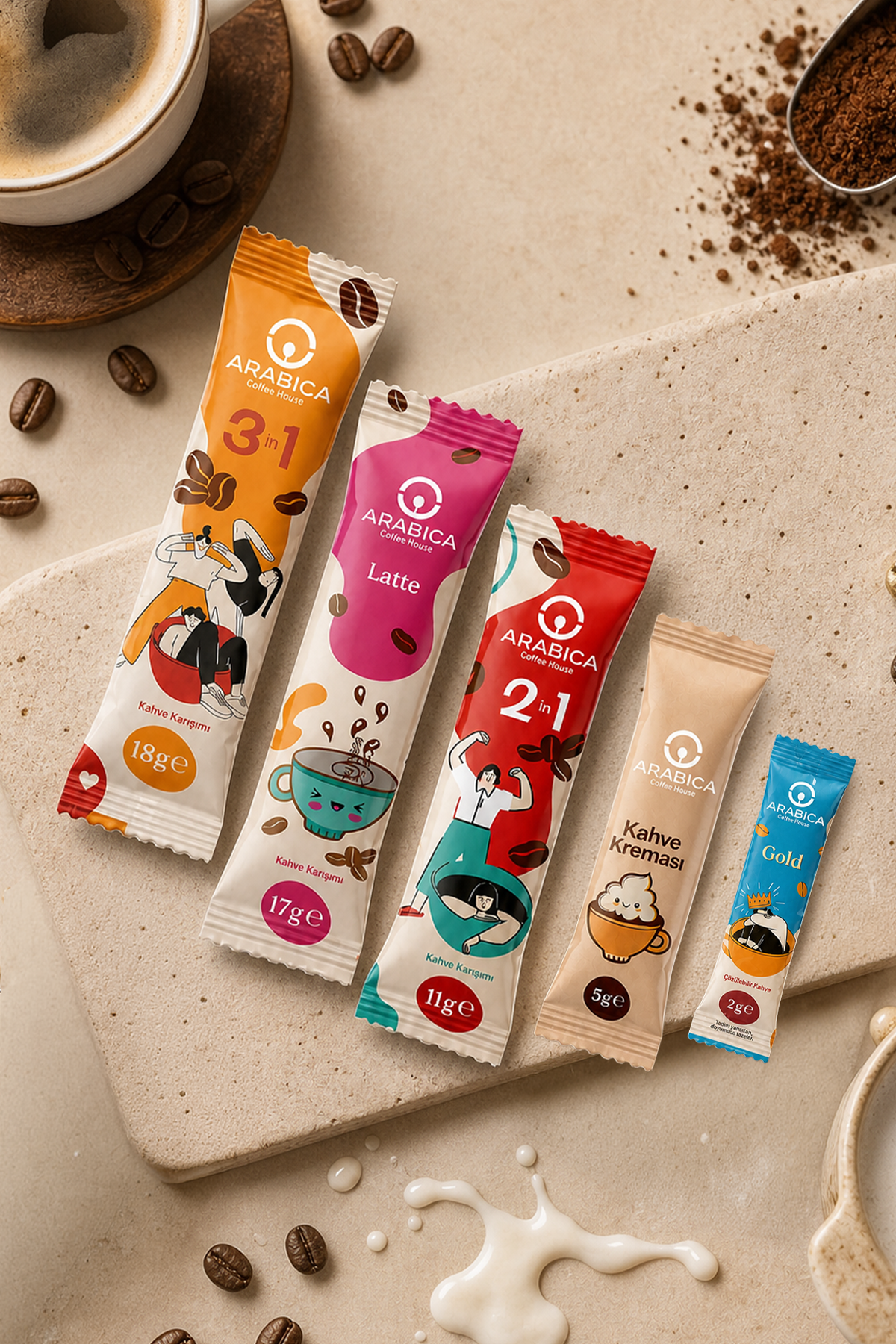 Arabica Coffee House Latte Nitelikli Stick Kahve 17 gr x 48 Adet - Barista Karışımı