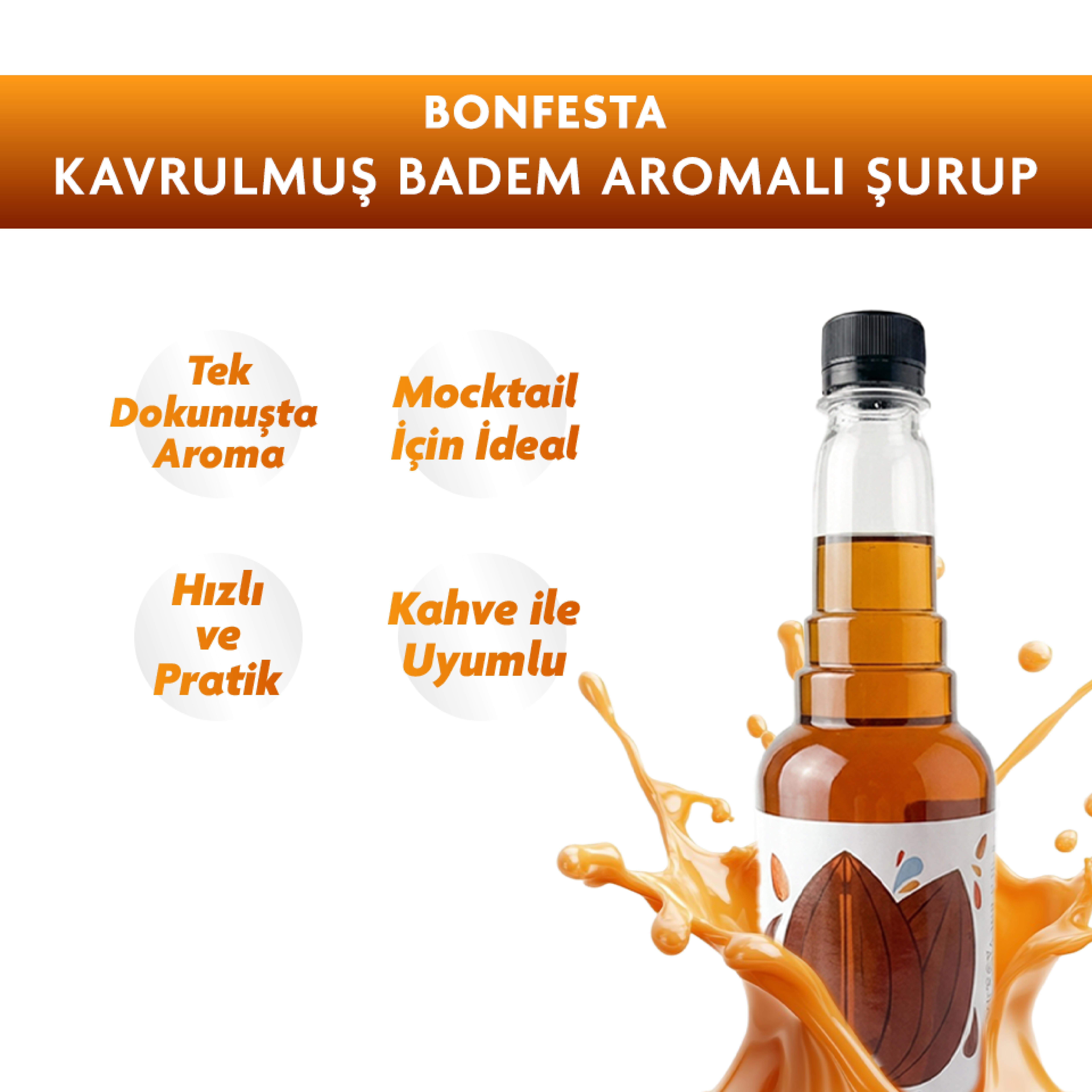 Bonfesta Badem Şurup 750ml – Kahve Şurubu  – Badem Aromalı Şurup