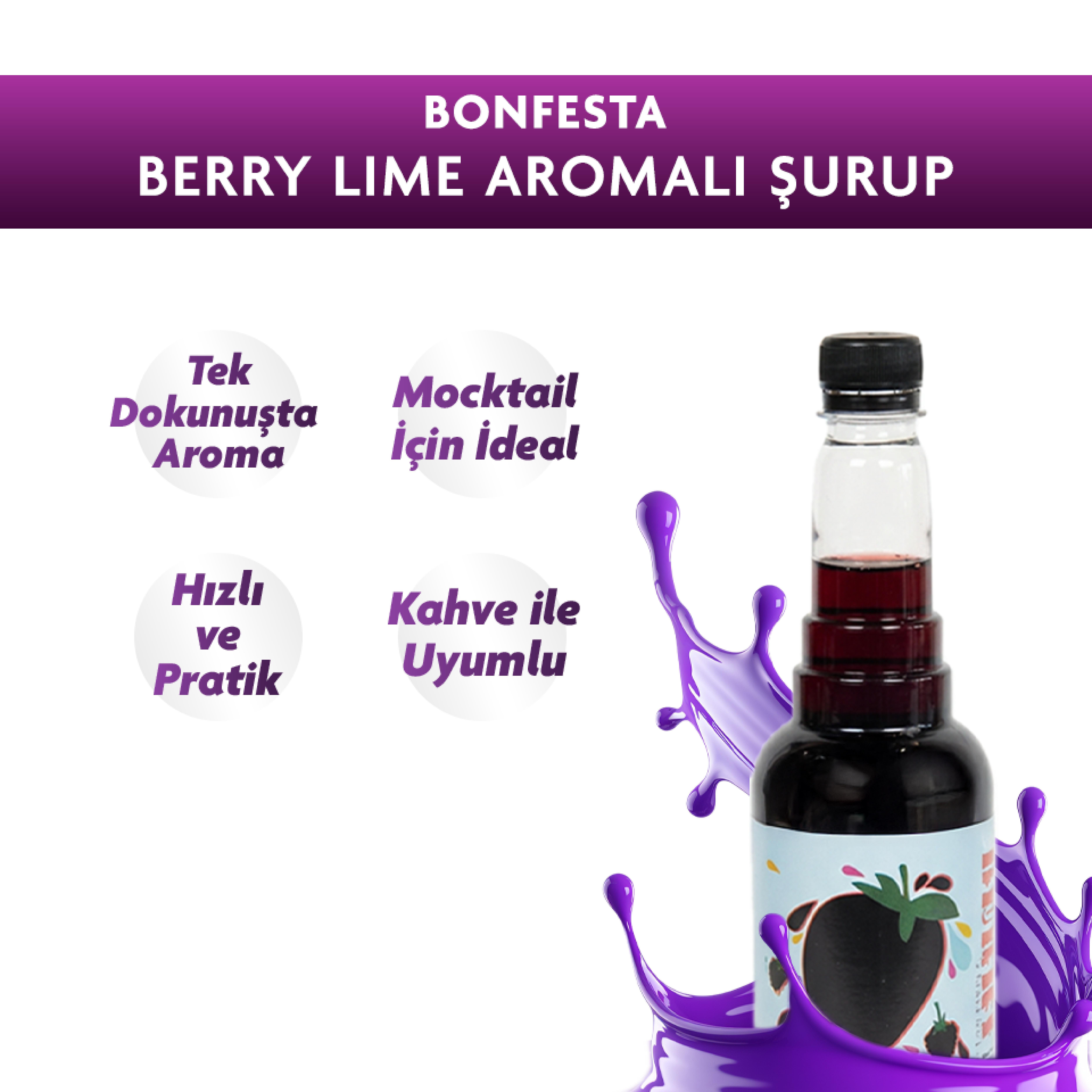 Bonfesta Berry Lime Şurup 750ml – Aromalı Kahve Şurubu
