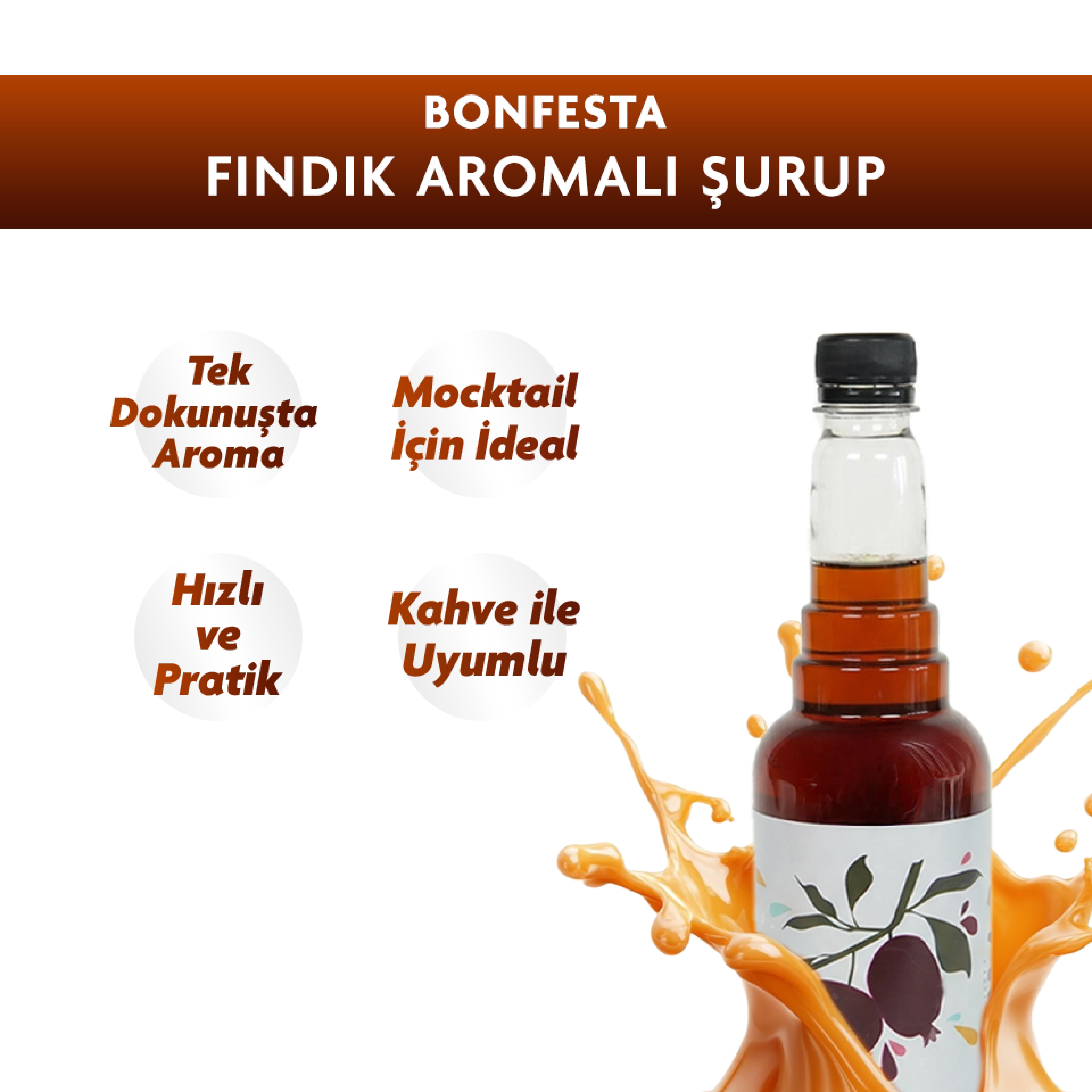 Bonfesta Fındık Aromalı Şurup 750ml – Kahve Şurubu