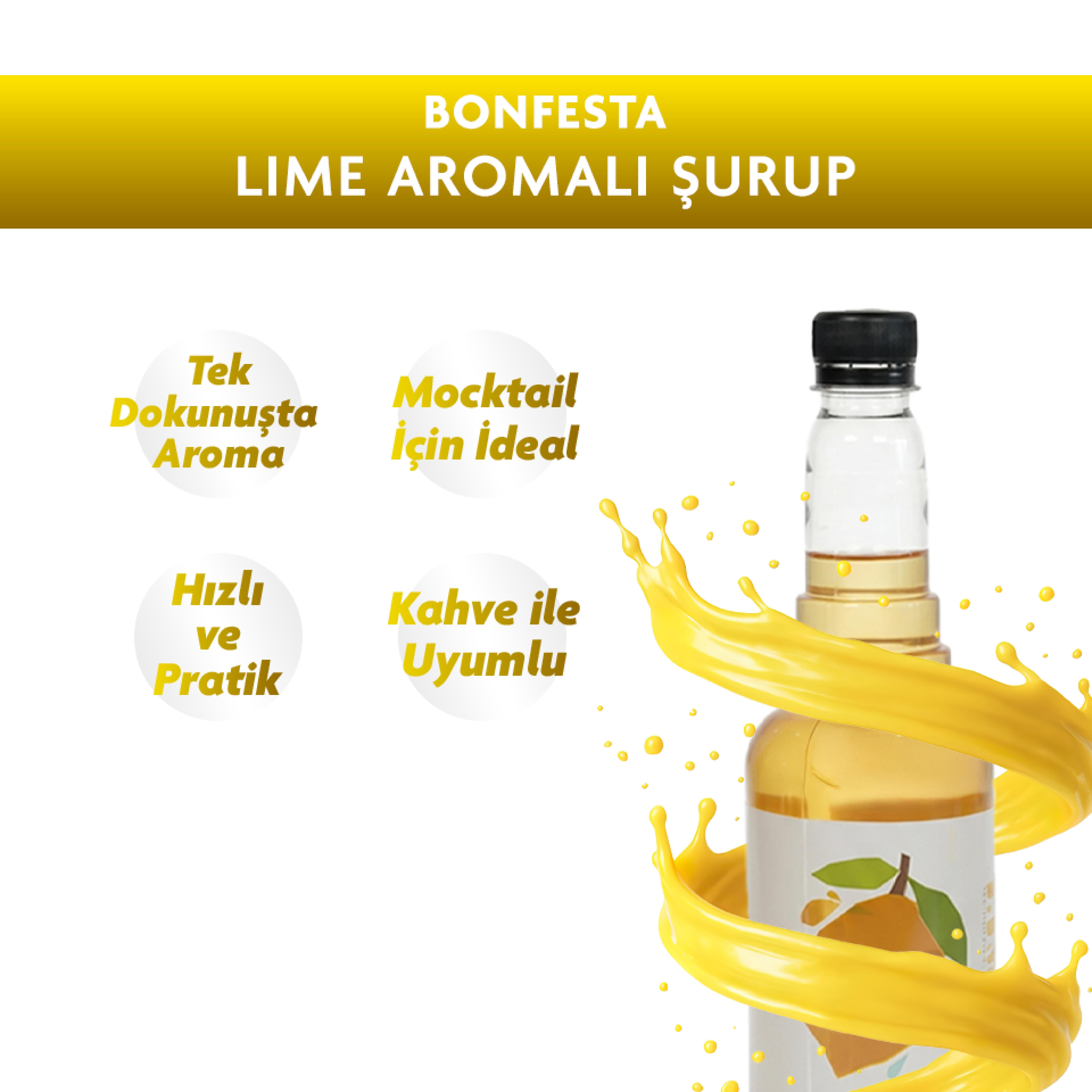Bonfesta Lime Aromalı Şurup 750ml – Aromalı Şurup – Kokteyl Şurubu